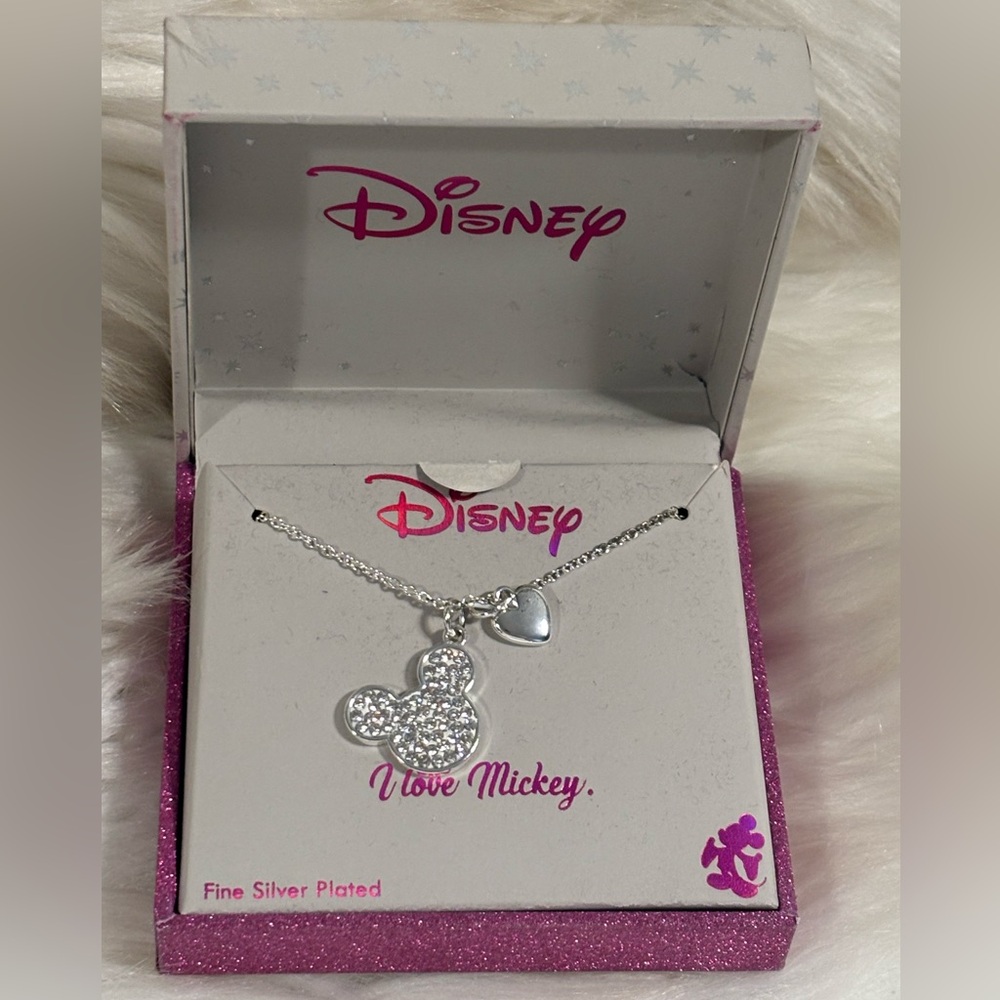 Disney Silver Plated Mickey Mouse Pendant NIB